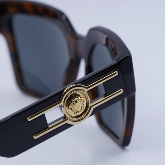 🕶️ New Versace VE4458 542987 Sunglasses - Havana Frame, Dark Grey Lenses - Picture 8 of 11